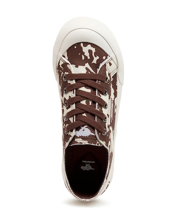 Rocket Dog Cow Print Jazzin Plus Lace Up Canvas Trainers