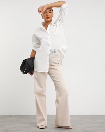 Simply Be Bleach Wash 00s Wide Leg Jean