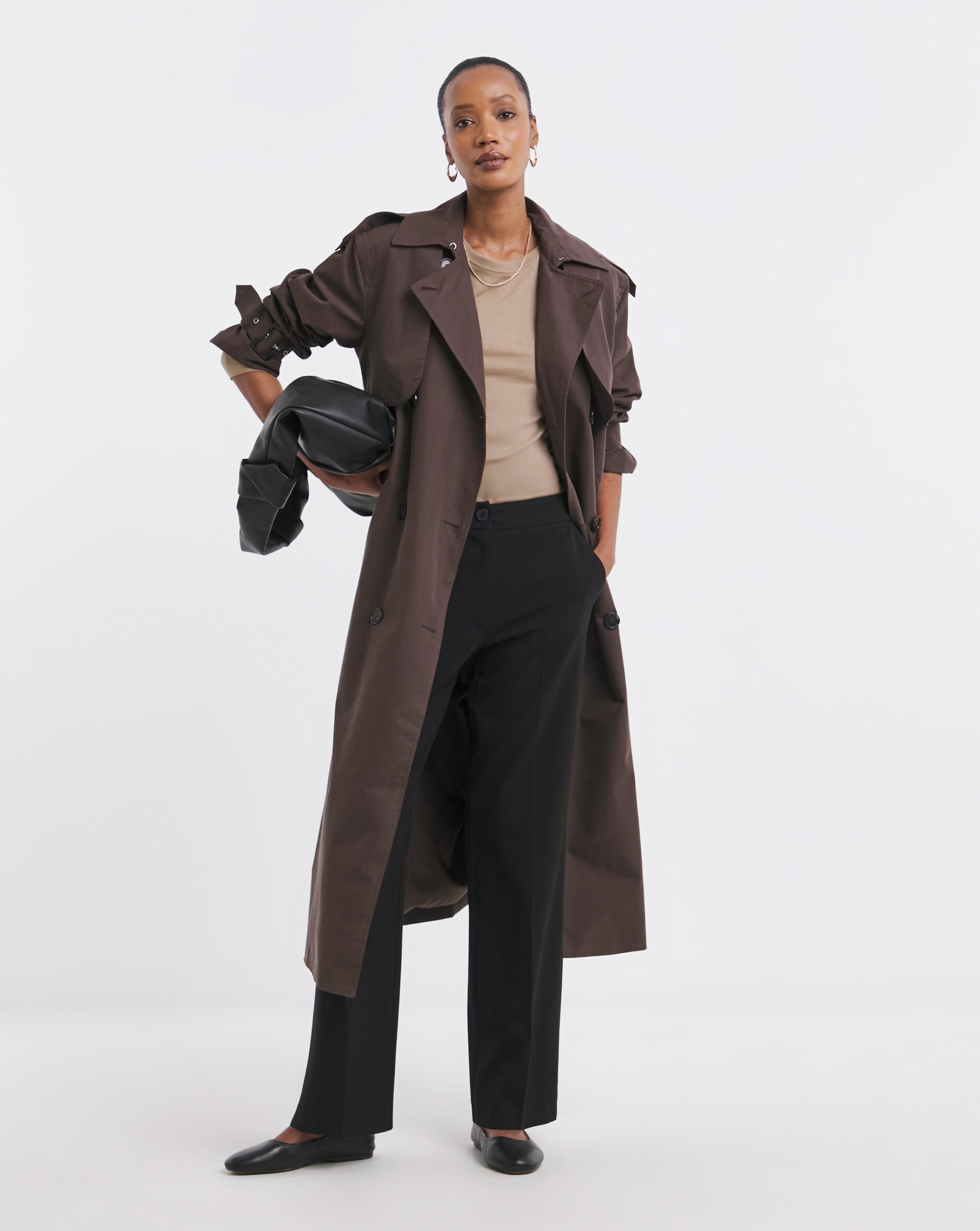 Tailored Straight Leg Trousers with stretch