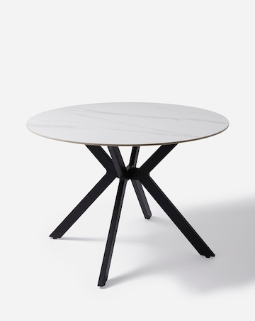 Brock Round Dining Table with 4 Emilie Velvet Chairs