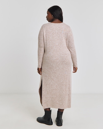 Beige Marl Cosy Maxi Column Dress