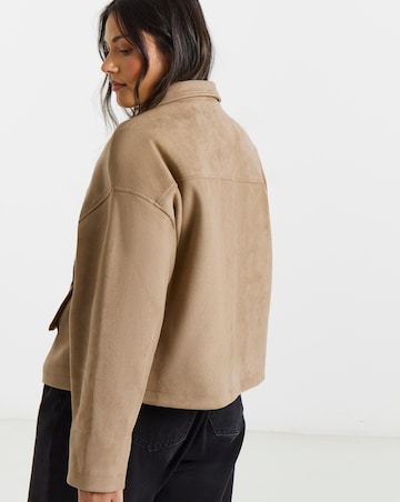 Simply Be Tan Suedette Pocket Shacket