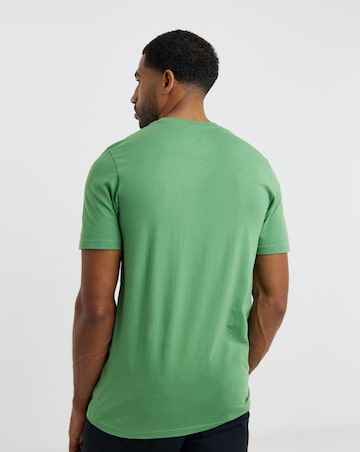 Pure Cotton Crew Neck T-Shirt Long-Green