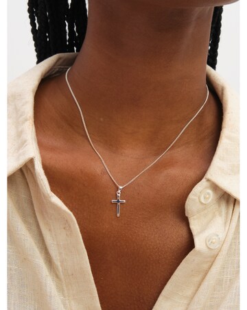 Inicio Sterling Silver Plated Polished Cross Set - Gift Box