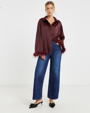 Lovedrobe Satin Feather Shirt