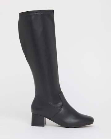 Claudia Low Block Heel Knee High Boots - Wide Fit (E) & Standard/Curvy Calf