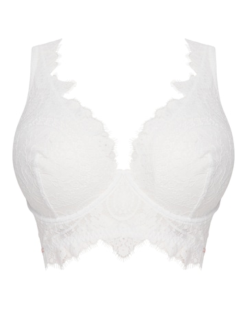 Figleaves Curve Adore Lace High Apex Full Cup Bra B-H - White