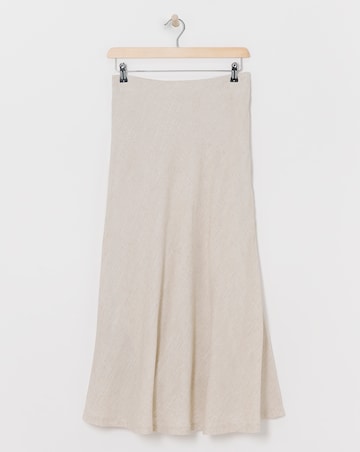Sand Linen Mix Bias Cut Maxi Skirt