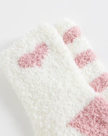 Pretty Secrets (2 Pair Pack) Cosy Socks Pink Stripe