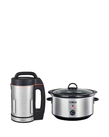 Tower 1.6L Soup Maker + 3.5L S/S Slow Cooker