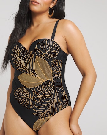 MAGISCULPT Embroidered Bandeau Underwired Swimsuit