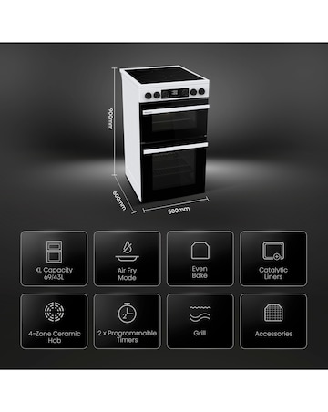 Hisense HDCEC5C10W 50cm Electric Double Cooker - White