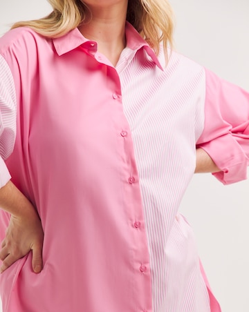 Pink Mixed Stripe Poplin Shirt