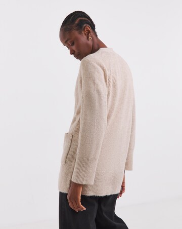 Cosy Yarn Oatmeal Boyfriend Cardigan