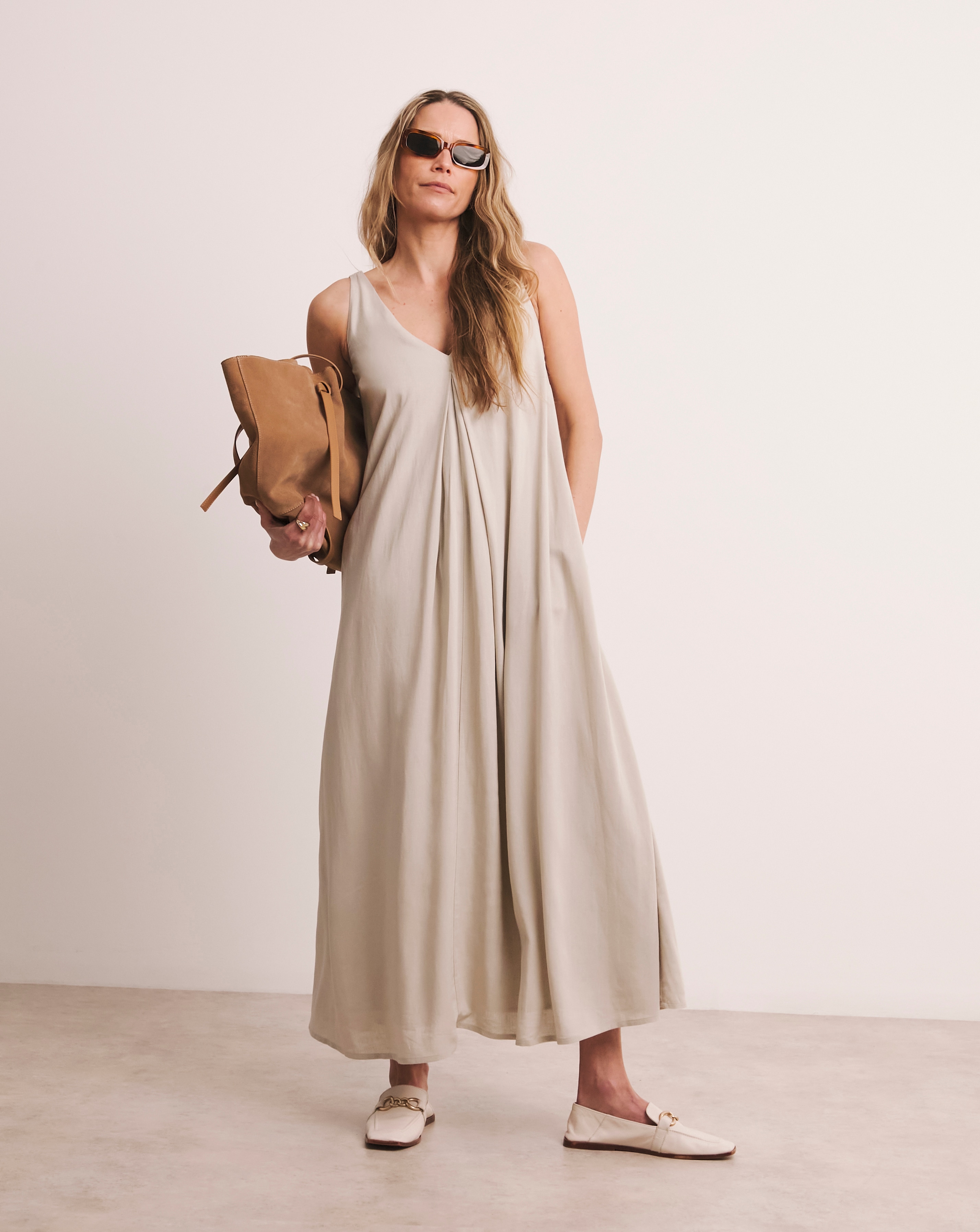 Anthology Linen Mix Pleat Dress