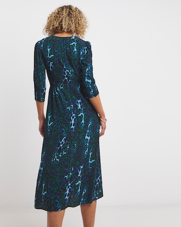 Whistles Night Cat Print Midi Dress