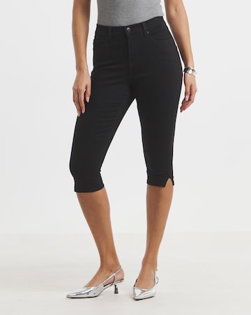 Black Stretch Denim Capri Jeans