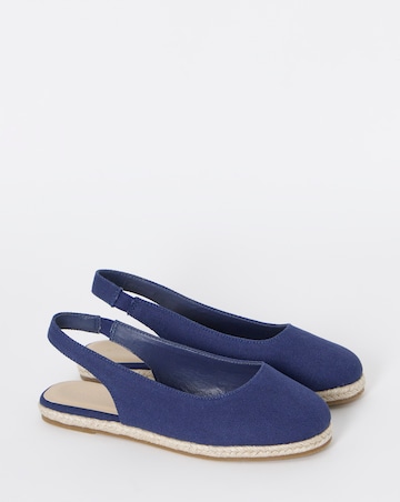 Sherelle Espadrille Flat Slingback Shoes - Wide Fit (E)