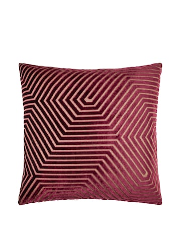 Paoletti Evoke Cut Velvet Large Cushion Cover - Burgundy
