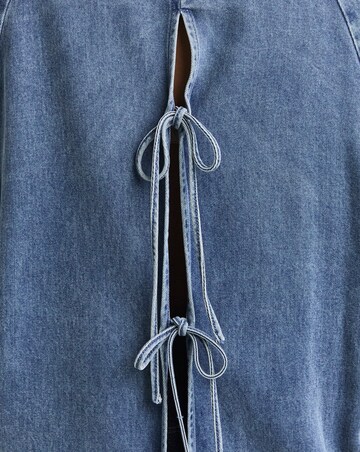Simply Be Light Wash Open Back Denim Shirt