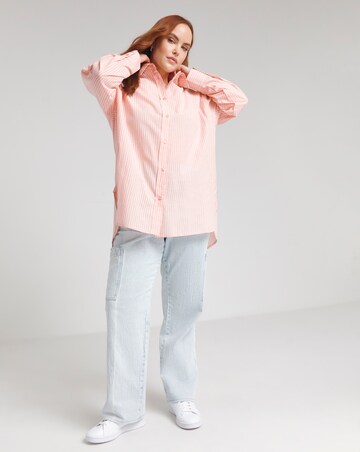 Apricot Striped Relaxed Long Sleeve Shirt