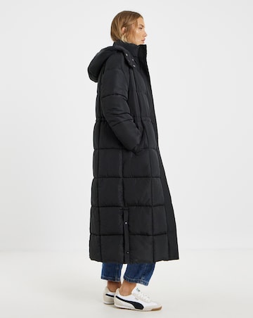 Black Padded Maxi Duvet Coat