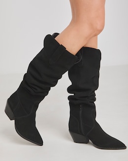 Kairo Suede Multi Wear Western Boots - Extra Wide Fit (EEE) &amp; Super Curvy Calf