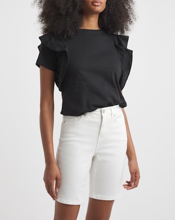 Simply Be White 24/7 Knee Short