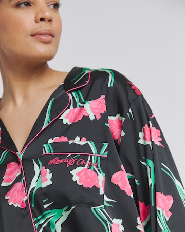 Nobodys Child Satin Revere Long Sleeve Shortie PJ Set