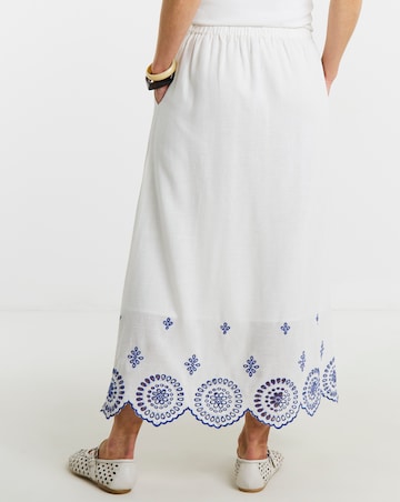 Broderie Scalloped Hem Maxi Skirt