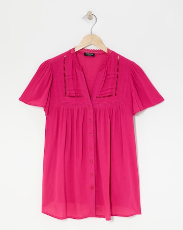 Crinkle Ladder Insert Blouse