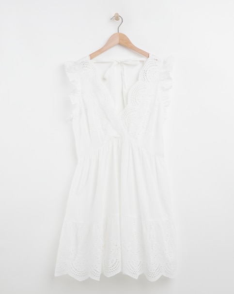 Figleaves Fiji Scalloped Back Cotton Mini Beach Dress