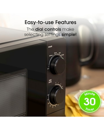 Abode 20 Litre Black Manual Microwave