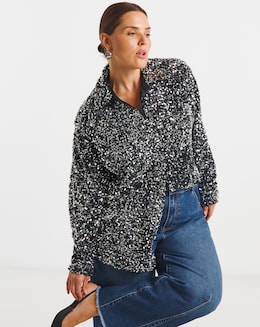 Gunmetal Sequin Shirt