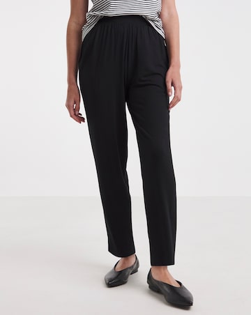 2 Pack Black Jersey Tapered Leg Trousers