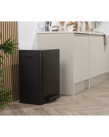 Salter Stainless Steel Dual Recyling Pedal Bin 60L