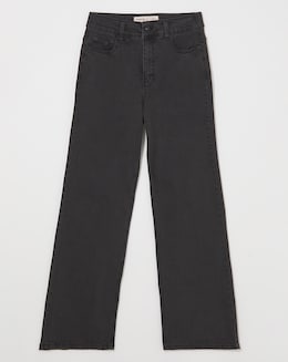 Simply Be 24/7 Washed Black Wide Leg Jeans