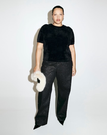 Mango Black Short Sleeve Jumper