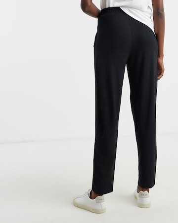 2 Pack Black Jersey Tapered Leg Trousers