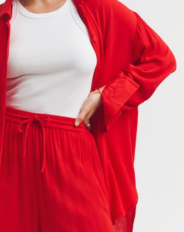 Simply Be Tie Waist Crinkle Wide Leg Trouser