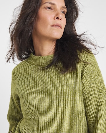 Green Button Sleeve Jumper