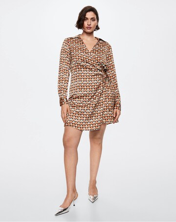 Mango Print Wrap Dress