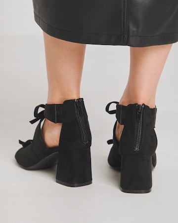 Dali Double Bow Block Heel Shoe Boots - Wide Fit (E)