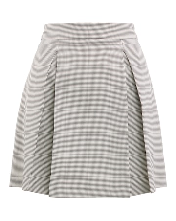 Pleated Brushed Check Mini Skirt