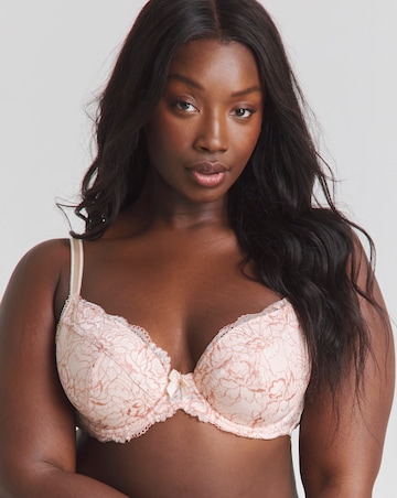 Pretty Secrets (2 Pack) Ella Lace Padded Plunge Wired Bras (B-J) Blush/White
