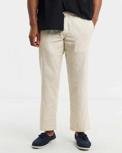 Jack & Jones Karl Breeze Linen Blend Trousers - Natural