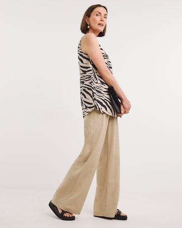 Animal Print V Neck Linen Vest