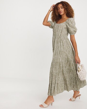 Cotton Volume Maxi Smock Dress