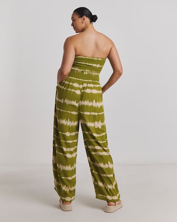 Shirred Bandeau Beach Jumpsuit