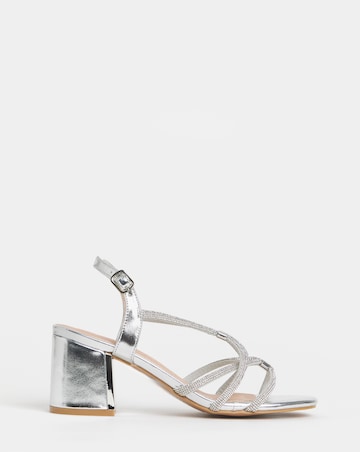 Ines Diamante Strappy Block Heeled Sandals - Wide Fit (E)